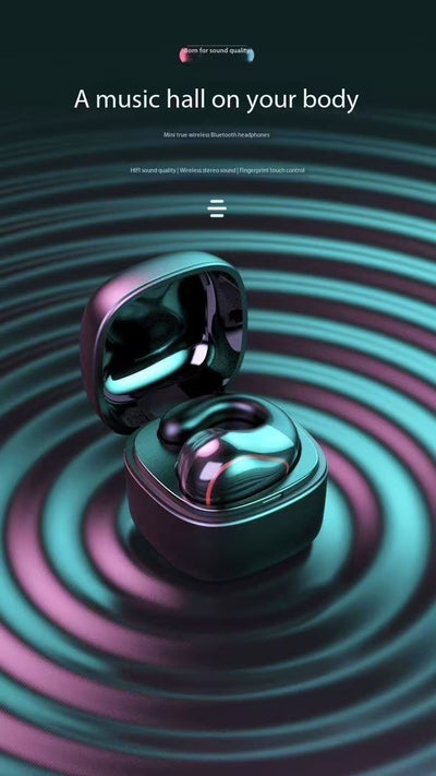 Mini Bluetooth Earbuds - Wireless Single Ear Headphones With Charging Case